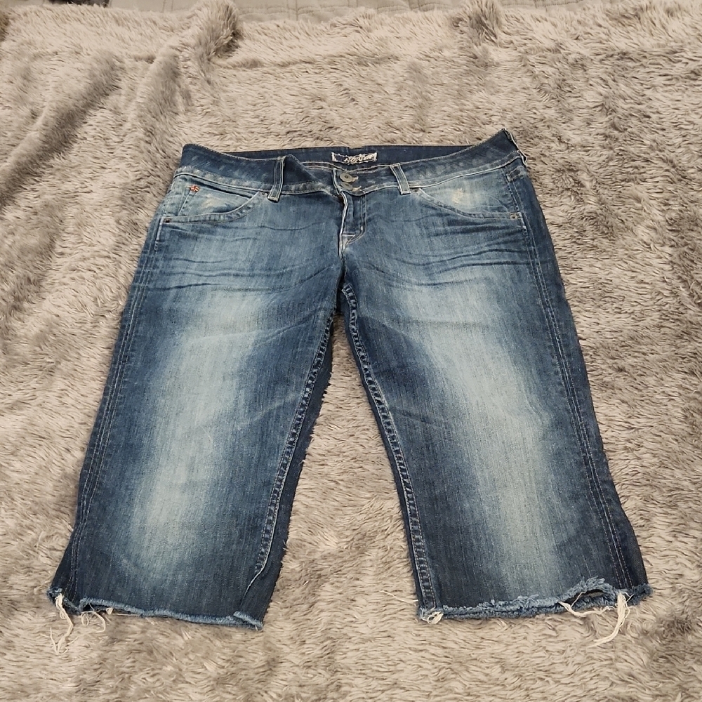 Hudson Jeans Blue Denim Bermudas Size 32!
